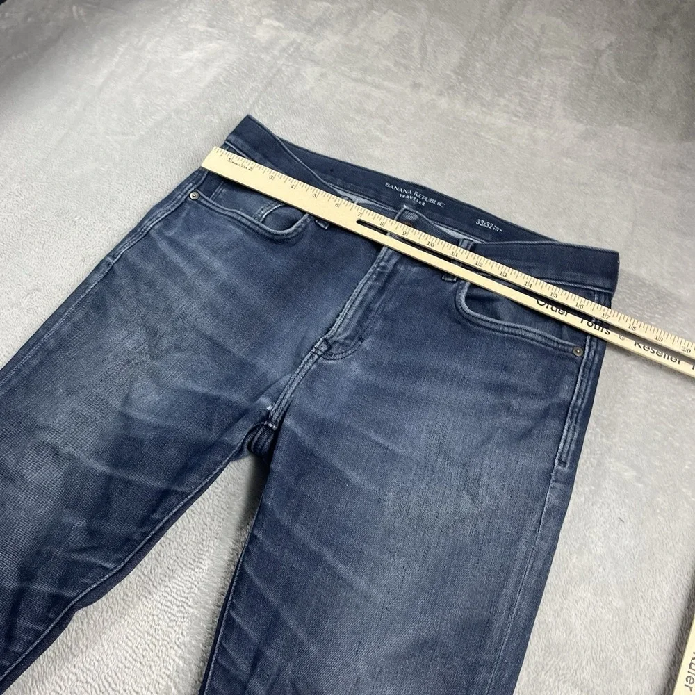 Banana‎ Republic Travelers Jeans Navy Blue Denim Mens 33x31* Pants Slim Fit
